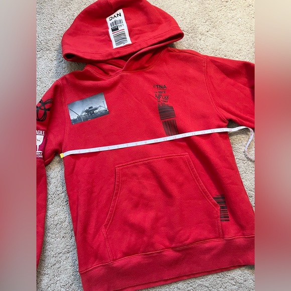 Aritzia TNA 1997 Logo Airport Graphic Hoodie-Red-XS-streetwear-loungewear-grunge - Picture 7 of 7